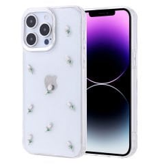 iPhone 14 Pro Max Kılıf Airbag Tasarımlı Simli Şeffaf Kutup Kapak