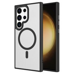 Samsung Galaxy S24 Ultra Kılıf Sert PC Arka Yüzey Wireless Şarj Özellikli Flet Magsafe Kapak
