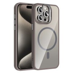 iPhone 15 Pro Max Kılıf Standlı ve Kamera Lens Hediyeli Kablosuz Şarj Özellikli Etro Kapak