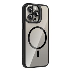 iPhone 15 Pro Max Kılıf Standlı ve Kamera Lens Hediyeli Kablosuz Şarj Özellikli Etro Kapak