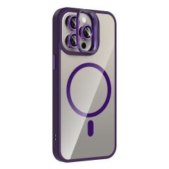 iPhone 15 Pro Max Kılıf Standlı ve Kamera Lens Hediyeli Kablosuz Şarj Özellikli Etro Kapak