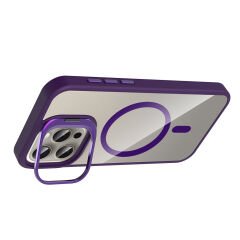 iPhone 15 Pro Max Kılıf Standlı ve Kamera Lens Hediyeli Kablosuz Şarj Özellikli Etro Kapak