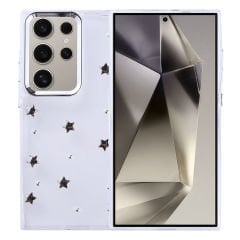 Samsung Galaxy S24 Ultra Kılıf Airbag Tasarımlı Simli Şeffaf Kutup Kapak