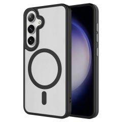 Samsung Galaxy S24 Plus Kılıf Sert PC Arka Yüzey Wireless Şarj Özellikli Flet Magsafe Kapak