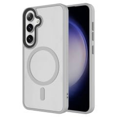 Samsung Galaxy S24 Plus Kılıf Sert PC Arka Yüzey Wireless Şarj Özellikli Flet Magsafe Kapak