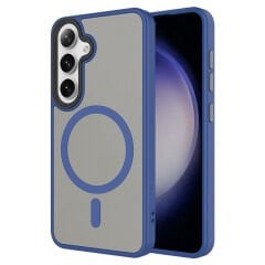 Samsung Galaxy S24 Plus Kılıf Sert PC Arka Yüzey Wireless Şarj Özellikli Flet Magsafe Kapak