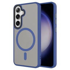 Samsung Galaxy S24 Plus Kılıf Sert PC Arka Yüzey Wireless Şarj Özellikli Flet Magsafe Kapak