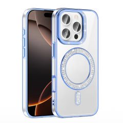 iPhone 16 Pro Max Kılıf Pırlanta Taş Tasarımlı Kablosuz Şarj Özellikli Karetta Silikon Kapak