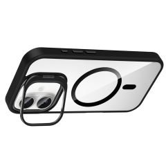 iPhone 16 Kılıf Standlı ve Kamera Lens Hediyeli Kablosuz Şarj Özellikli Etro Kapak