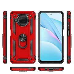 Xiaomi Redmi Note 9 Pro 5G Kılıf Vega Tank Sert Yüzüklü Standlı Zırh Koruma Kapak