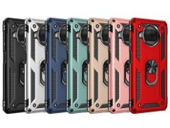 Xiaomi Redmi Note 9 Pro 5G Kılıf Vega Tank Sert Yüzüklü Standlı Zırh Koruma Kapak