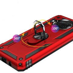 Xiaomi Redmi Note 9 Pro 5G Kılıf Vega Tank Sert Yüzüklü Standlı Zırh Koruma Kapak