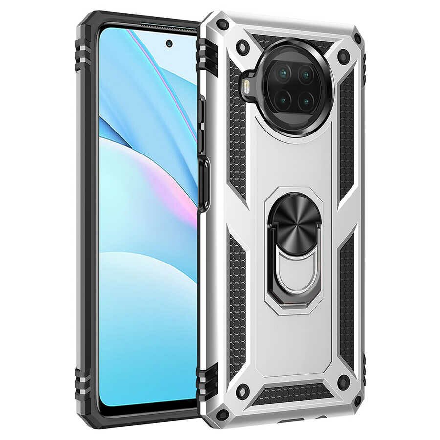 Xiaomi Redmi Note 9 Pro 5G Kılıf Vega Tank Sert Yüzüklü Standlı Zırh Koruma Kapak