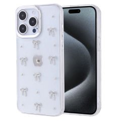 iPhone 15 Pro Max Kılıf Airbag Tasarımlı Simli Şeffaf Kutup Kapak