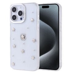 iPhone 15 Pro Max Kılıf Airbag Tasarımlı Simli Şeffaf Kutup Kapak