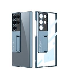 Samsung Galaxy S23 Ultra Kılıf Kamera Korumalı Şeffaf Tasarımlı  Lego Standlı Kapak