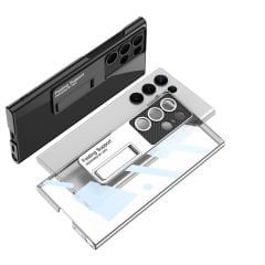 Samsung Galaxy S23 Ultra Kılıf Kamera Korumalı Şeffaf Tasarımlı  Lego Standlı Kapak