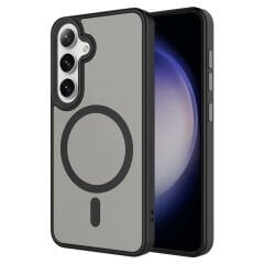 Samsung Galaxy S24 Kılıf Sert PC Arka Yüzey Wireless Şarj Özellikli Flet Magsafe Kapak