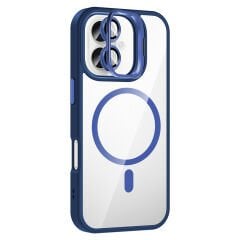 iPhone 16 Plus Kılıf Standlı ve Kamera Lens Hediyeli Kablosuz Şarj Özellikli Etro Kapak