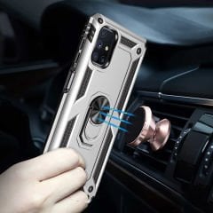 Samsung Galaxy M51 Kılıf Vega Tank Sert Yüzüklü Standlı Zırh Koruma Kapak