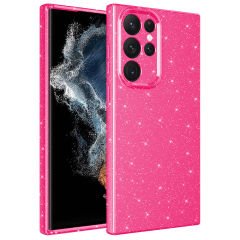 Samsung Galaxy S22 Ultra Kılıf Kamera Korumalı Simli Lüks Koton Kapak