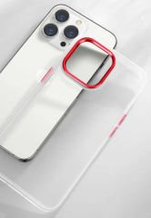 iPhone 12 Pro Kılıf Renkli Silikon Kenarlı Krom Kapak