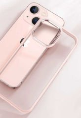 iPhone 12 Pro Kılıf Renkli Silikon Kenarlı Krom Kapak