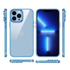 iPhone 12 Pro Kılıf Renkli Silikon Kenarlı Krom Kapak