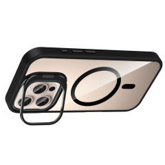 iPhone 16 Pro Kılıf Standlı ve Kamera Lens Hediyeli Kablosuz Şarj Özellikli Etro Kapak