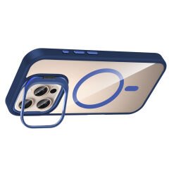 iPhone 16 Pro Kılıf Standlı ve Kamera Lens Hediyeli Kablosuz Şarj Özellikli Etro Kapak