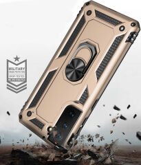 Samsung Galaxy S21 Kılıf Vega Tank Sert Yüzüklü Standlı Zırh Koruma Kapak