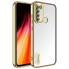 Xiaomi Redmi Note 8 Kılıf Kamera Korumalı Logo Gösteren Omega Kapak Kılıf Derin Mor