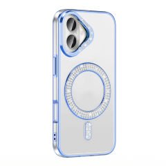 iPhone 16 Kılıf Pırlanta Taş Tasarımlı Kablosuz Şarj Özellikli Karetta Silikon Kapak