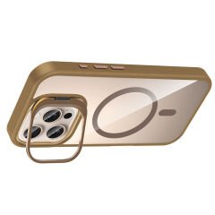 iPhone 16 Pro Max Kılıf Standlı ve Kamera Lens Hediyeli Kablosuz Şarj Özellikli Etro Kapak