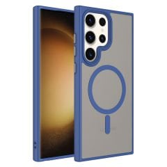 Samsung Galaxy S23 Ultra Kılıf Mat Arka Yüzey Wireless Şarj Özellikli Flet Magsafe Kapak