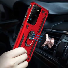 Samsung Galaxy S21 Ultra Kılıf Vega Tank Sert Yüzüklü Standlı Zırh Koruma Kapak