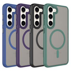 Samsung Galaxy S23 Plus Kılıf Mat Arka Yüzey Wireless Şarj Özellikli Flet Magsafe Kapak