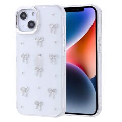 iPhone 13 Kılıf Airbag Tasarımlı Simli Şeffaf Kutup Kapak