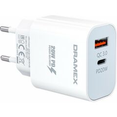 Dramex DPQ20B Quantum Usb+Type-C Qc3.0 Pd 20W Hızlı Şarj Adaptörü