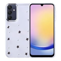 Samsung Galaxy A25 Kılıf Airbag Tasarımlı Simli Şeffaf Kutup Kapak