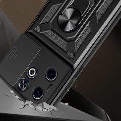 İnfinix Hot 40i Kılıf Magnetik Standlı Kamera Korumalı Sürgülü Vega Kapak