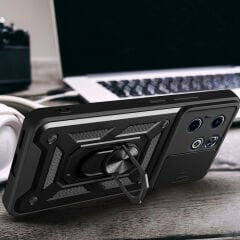 İnfinix Hot 40i Kılıf Magnetik Standlı Kamera Korumalı Sürgülü Vega Kapak