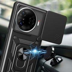 Tecno Camon 30 Pro 5G Kılıf Magnetik Standlı Kamera Korumalı Sürgülü Vega Kapak