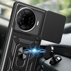 Tecno Camon 30 Pro 5G Kılıf Magnetik Standlı Kamera Korumalı Sürgülü Vega Kapak