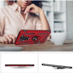 Xiaomi Redmi Note 9 Kılıf Vega Tank Sert Yüzüklü Standlı Zırh Koruma Kapak