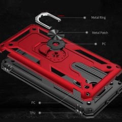 Xiaomi Redmi Note 9 Kılıf Vega Tank Sert Yüzüklü Standlı Zırh Koruma Kapak