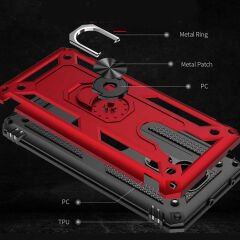 Xiaomi Redmi Note 9 Kılıf Vega Tank Sert Yüzüklü Standlı Zırh Koruma Kapak