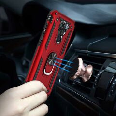 Xiaomi Redmi Note 9 Kılıf Vega Tank Sert Yüzüklü Standlı Zırh Koruma Kapak