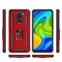 Xiaomi Redmi Note 9 Kılıf Vega Tank Sert Yüzüklü Standlı Zırh Koruma Kapak