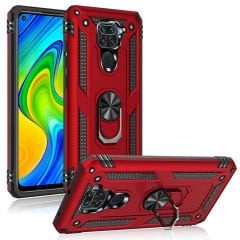 Xiaomi Redmi Note 9 Kılıf Vega Tank Sert Yüzüklü Standlı Zırh Koruma Kapak
